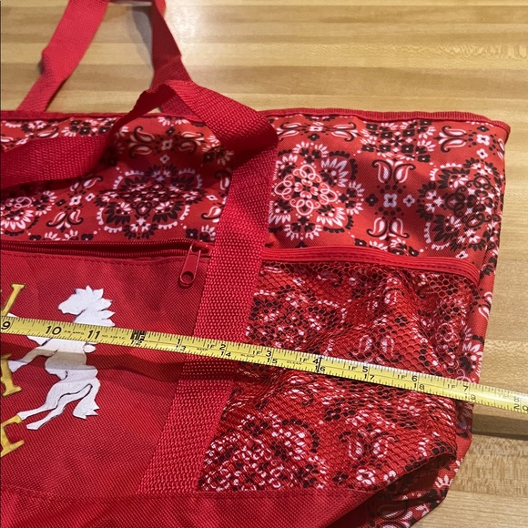 # 0796+ Red Beach Tote Bag W/ WHT Logo Art… - Picture 7 of 10